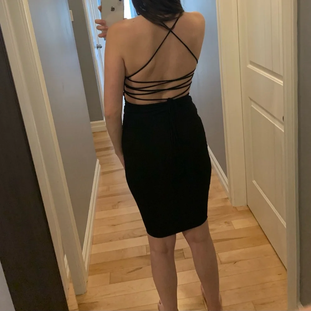 Naked Wardrobe Strappy Black Dress - Picture 2 of 2